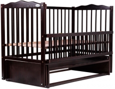 Дитяче ліжко Babyroom Веселка маятник, відкидний бік DVMO-2 бук wenge